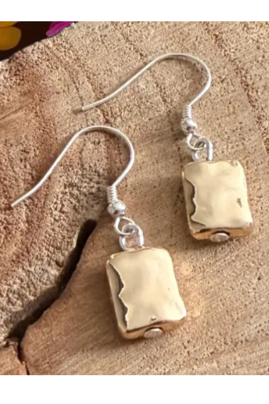 Block Bead Drop Earrings