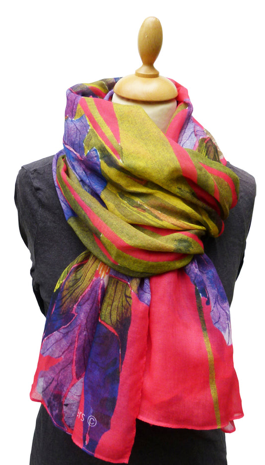 Mary Ann Rogers Bearded Iris Scarf Purple