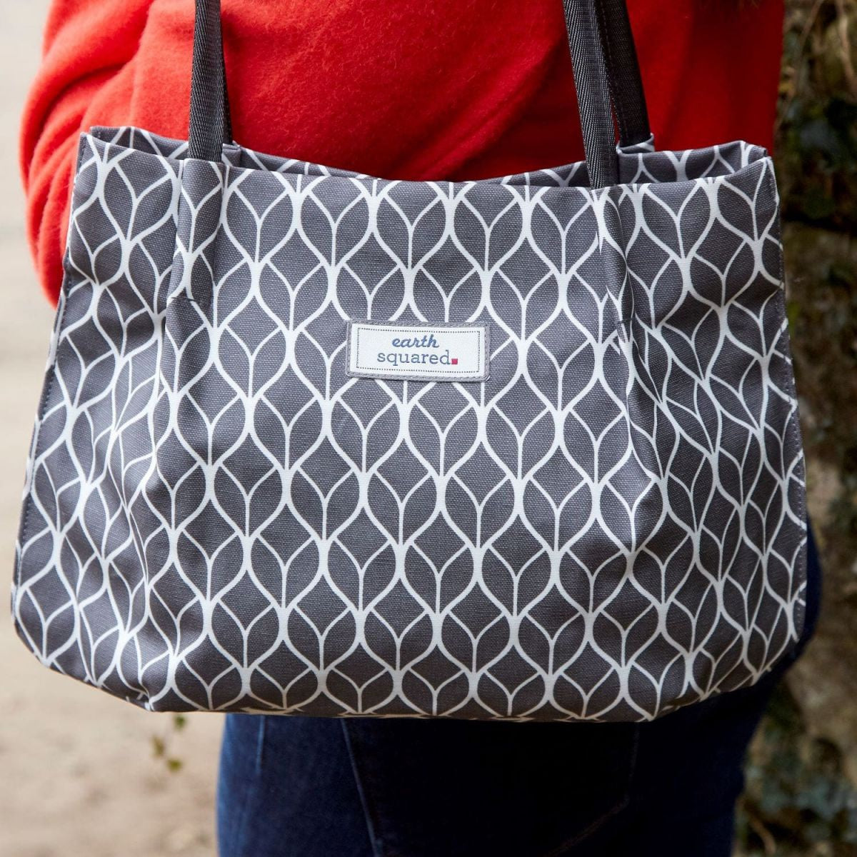 Earth Squared Grey Geometric Freya Bag