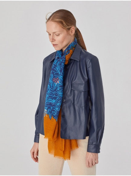 Nice Things Leaves and Animals Scarf Ochre