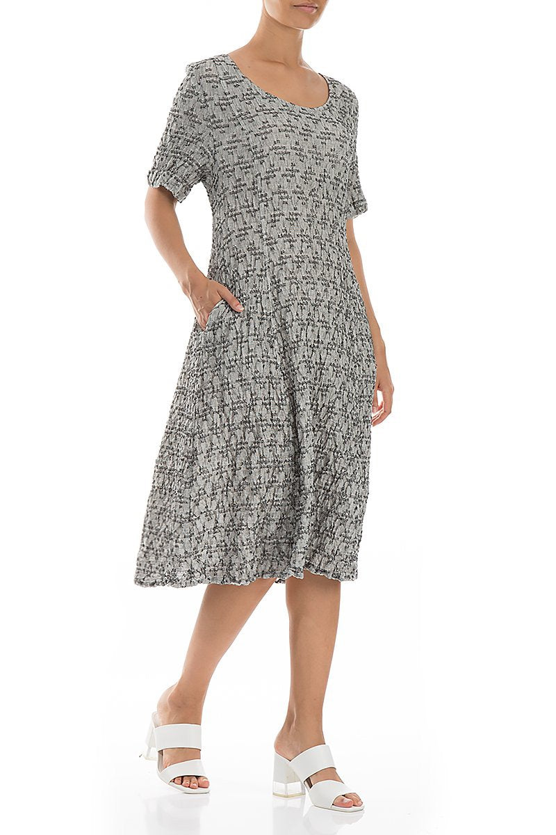 Grizas Grey Textured Linen 91505 Dress
