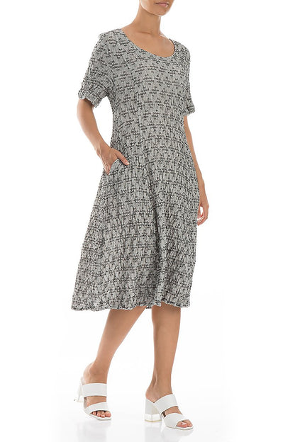 Grizas Grey Textured Linen 91505 Dress