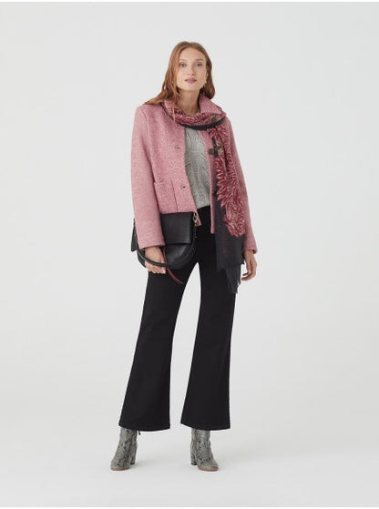 Nice Things Leaves and Animals Scarf Black