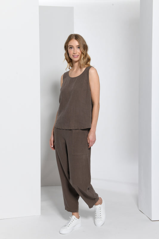 Button Back Linen Vest