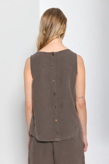 Button Back Linen Vest