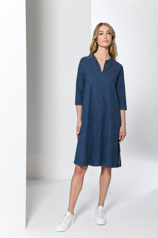 Denim Notch Neck Dress