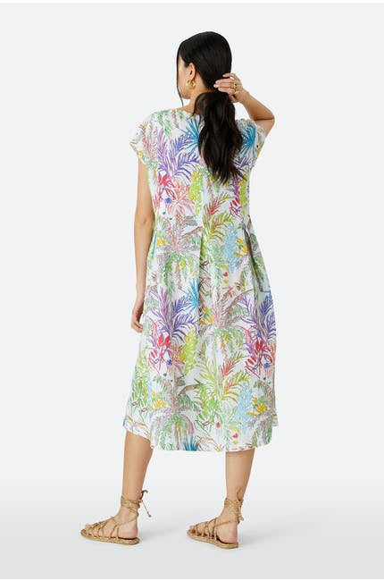 Sahara Chalk Jungle Linen Dress