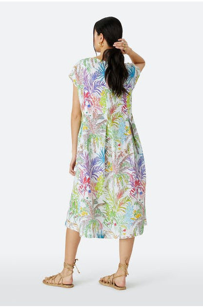 Sahara Chalk Jungle Linen Dress