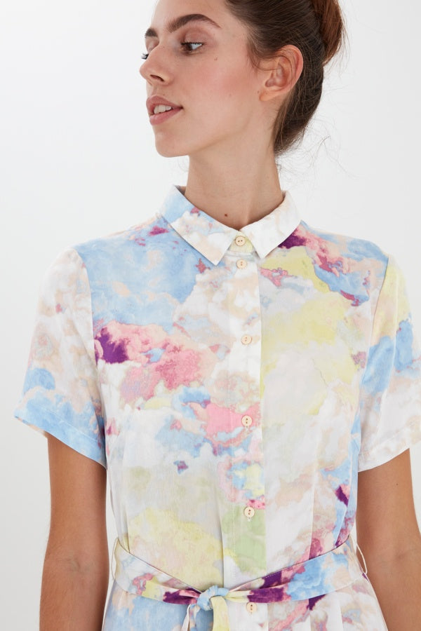 Ichi Cloudy Dress Multi Coloured