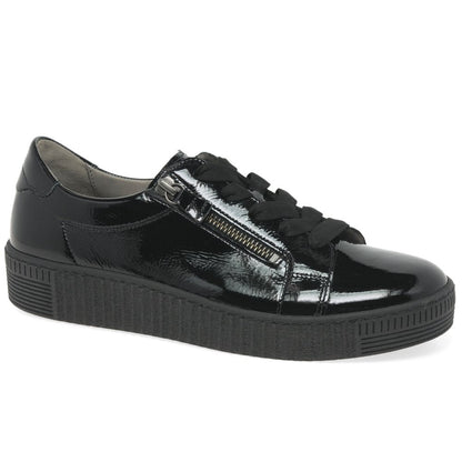 Gabor Shoes Wisdom Black Patent Trainer