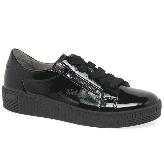 Gabor Shoes Wisdom Black Patent Trainer