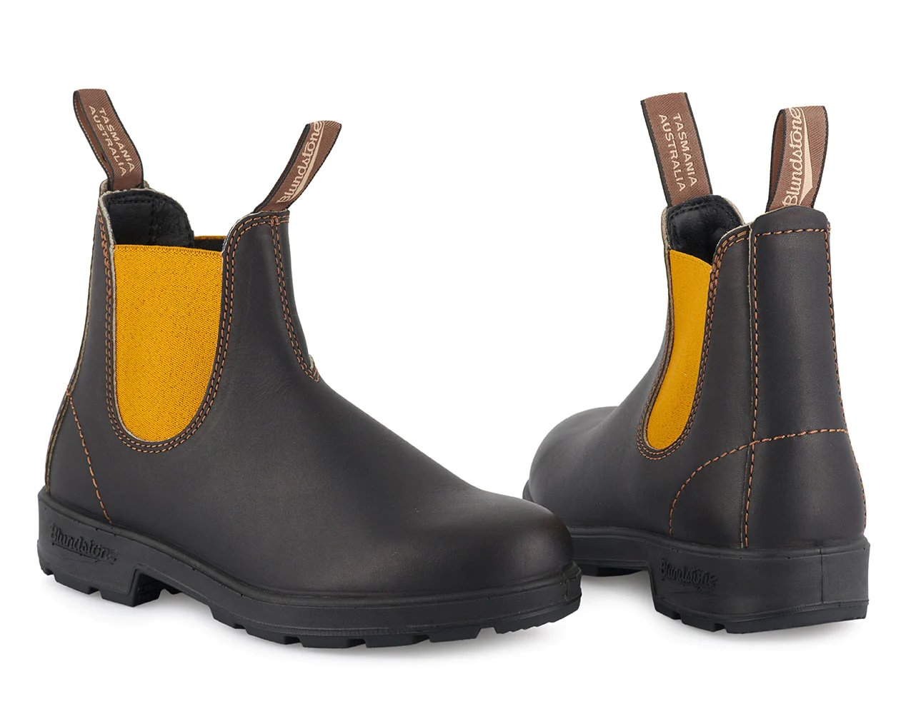 Blundstone 1919 Brown and Mustard Leather Boots Brown