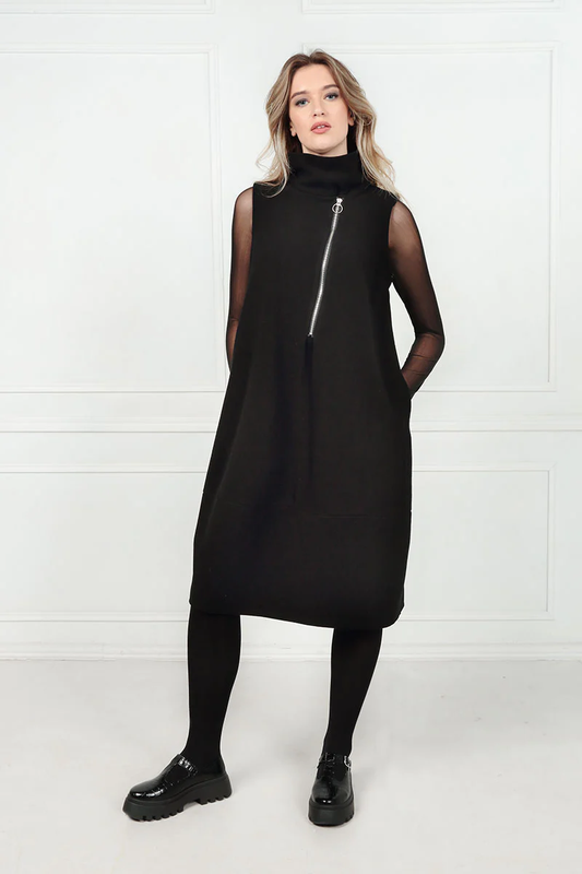 Grizas Sleeveless Zip 91635 Dress Black
