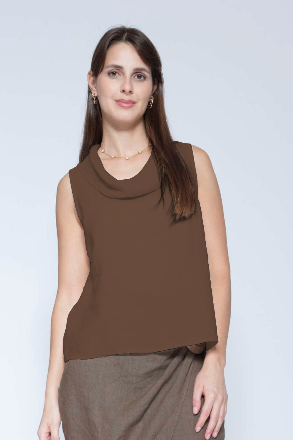Sleeveless Cowl Neck Top