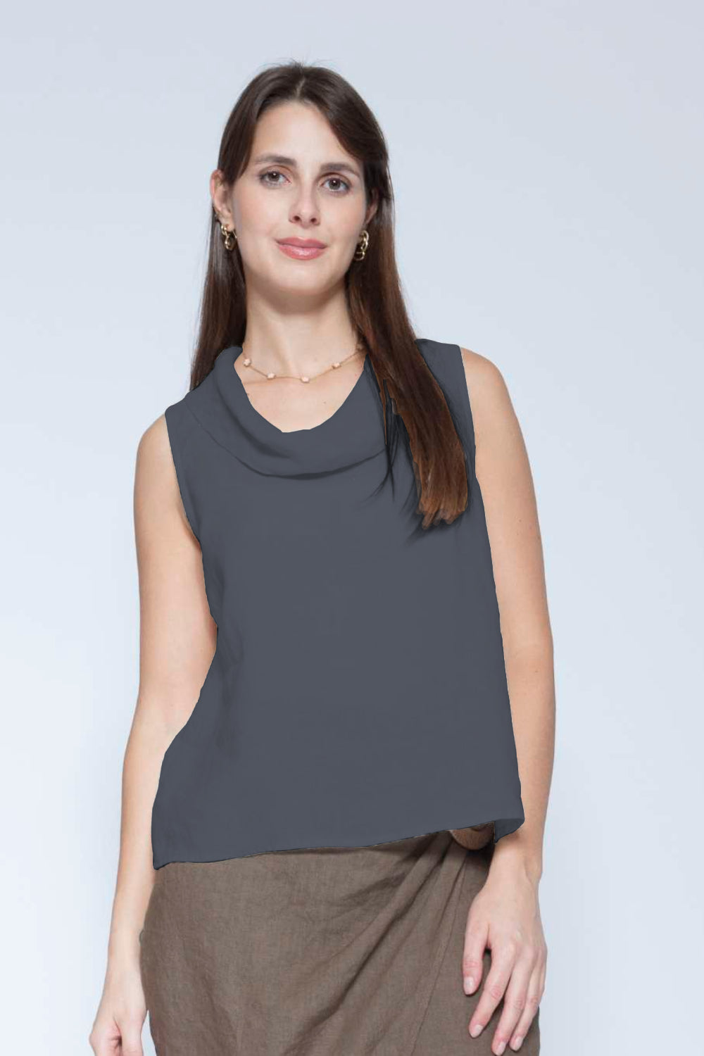 Sleeveless Cowl Neck Top