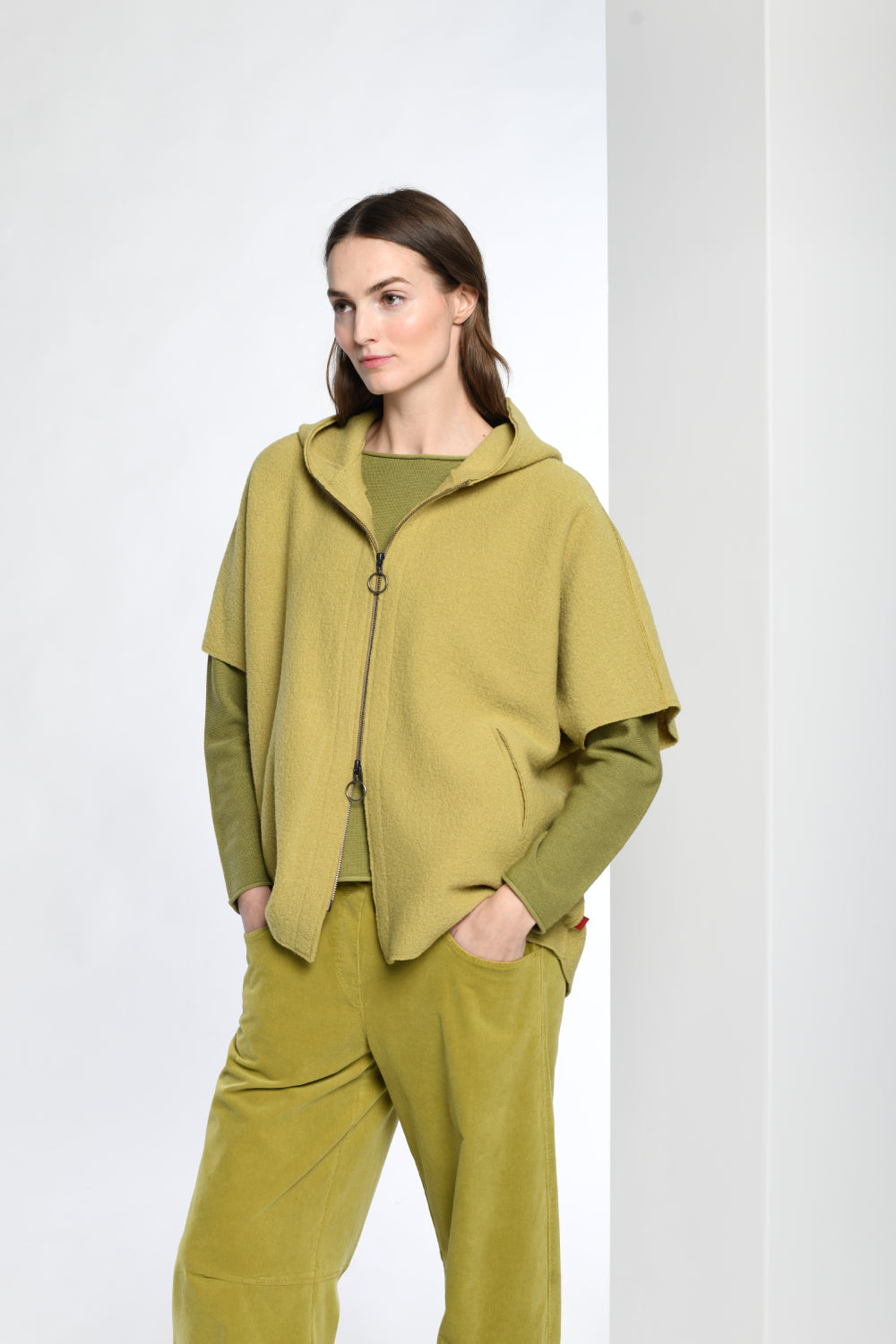 Hooded Boiled Wool Vest