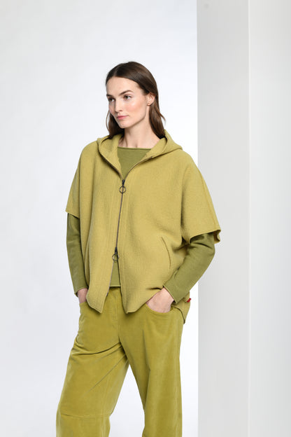 Hooded Boiled Wool Vest