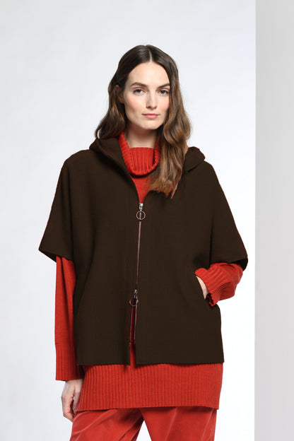 Hooded Boiled Wool Vest