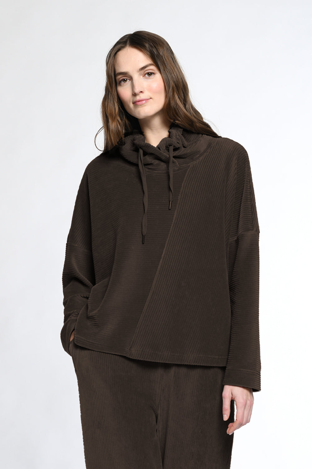 Velvet Cord Assymetric Pullover