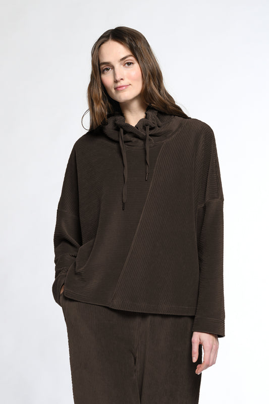 Velvet Cord Assymetric Pullover