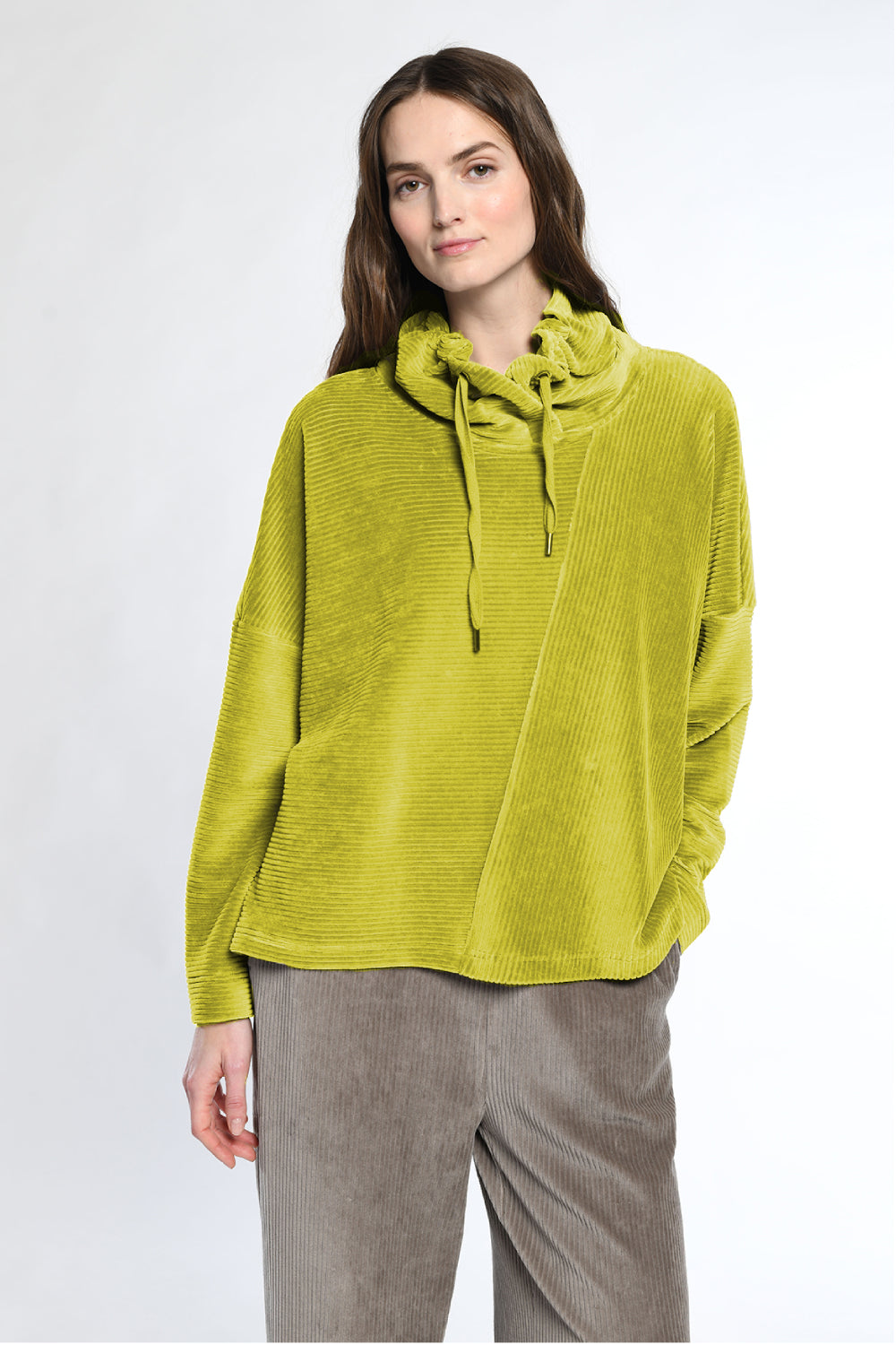 Velvet Cord Assymetric Pullover
