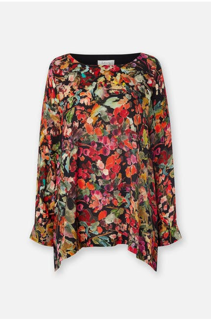 Sahara Painterly Floral Print Top Multicoloured