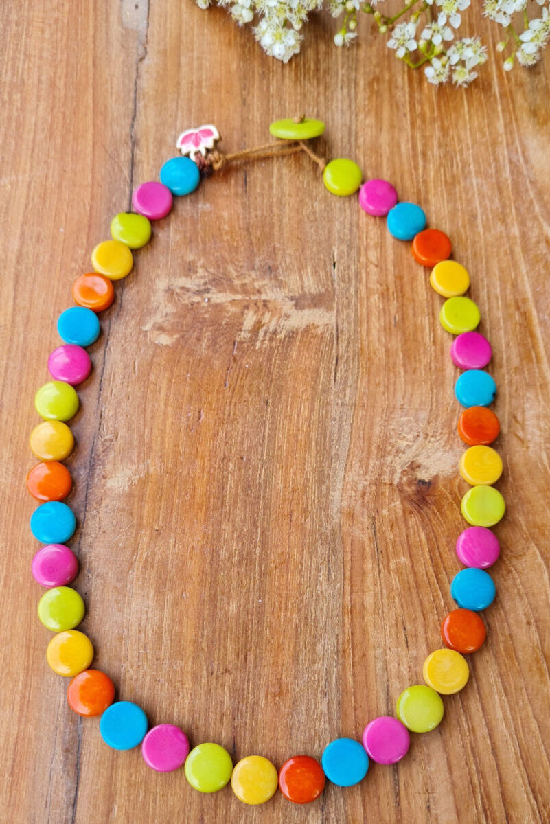 Pretty Pink Jewellery Confetti Tagua Necklace Multi