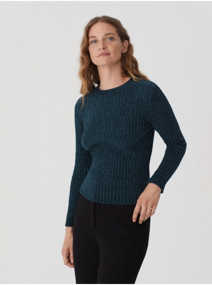 Nice Things Chenille Rib Sweater Green