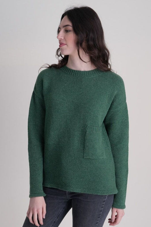 Bibico Davina Boxy Wool Jumper Green Green