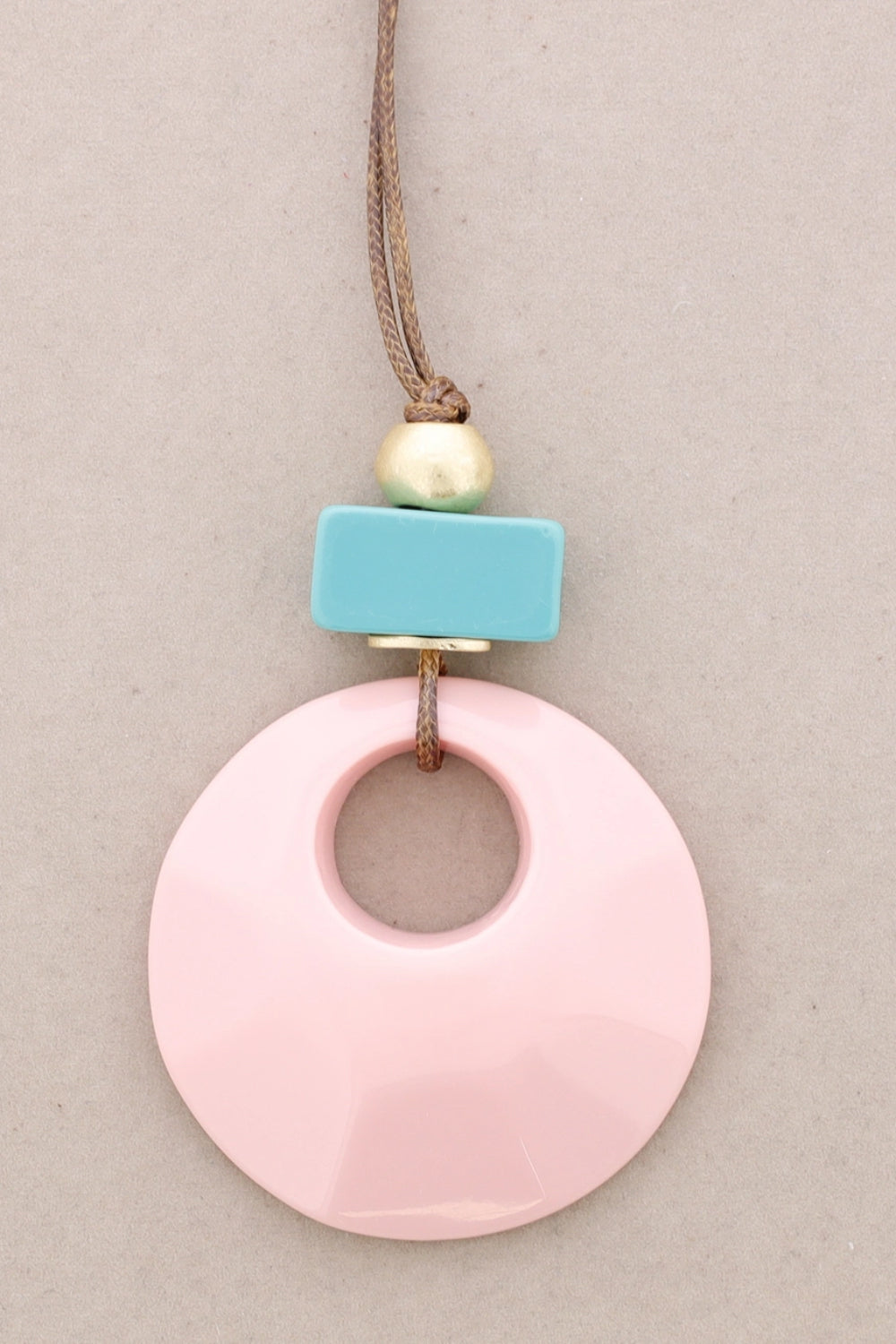 Long Resin Beads Pendant Necklace