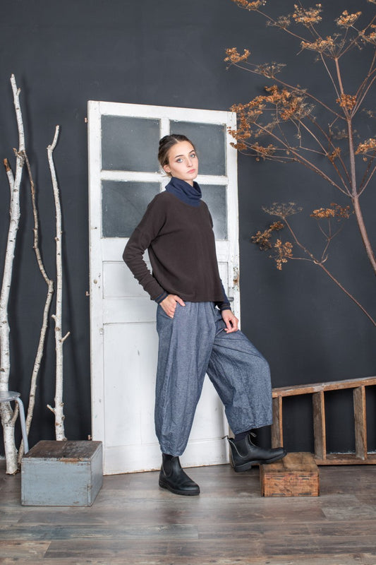 Mama B Monte Jumper Navy and Brown