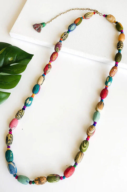 Just Trade Kaleidascope Kantha Necklace