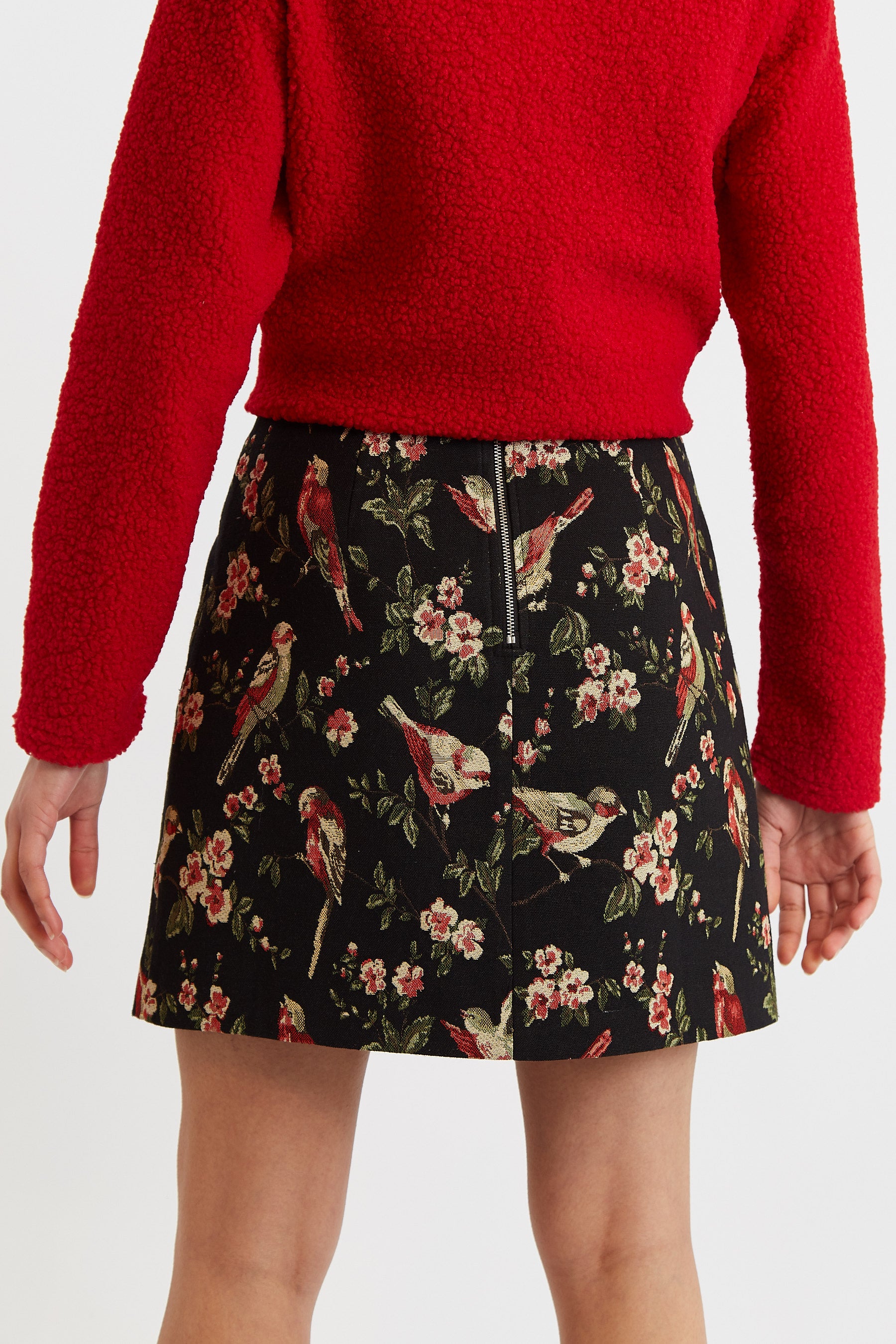 Aubin Tweet Jacquard Mini Skirt Black