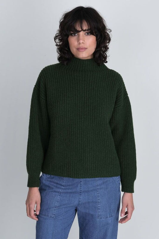 Bibico Matilda Ribbed Jumper Mid Green Green