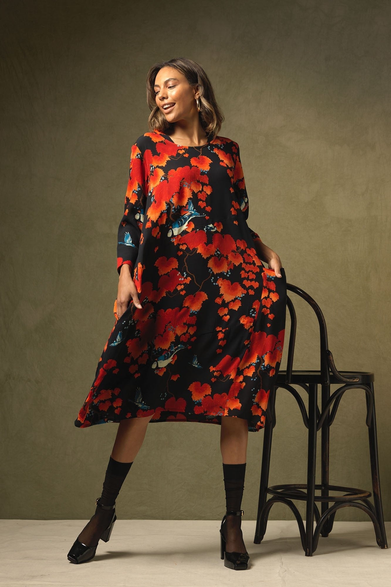 One Hundred Stars Asymetric Dress Acer Black 