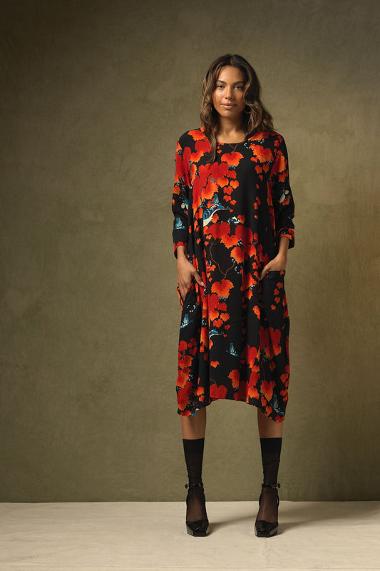One Hundred Stars Asymetric Dress Acer Black Black