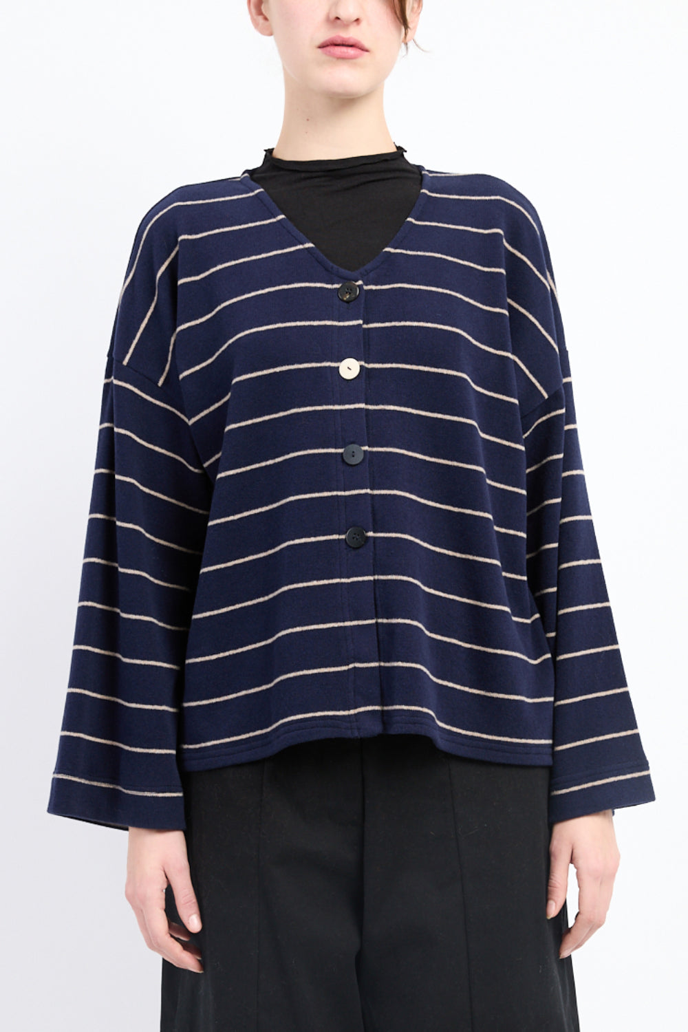 V-Neck Riga Striped Cardigan