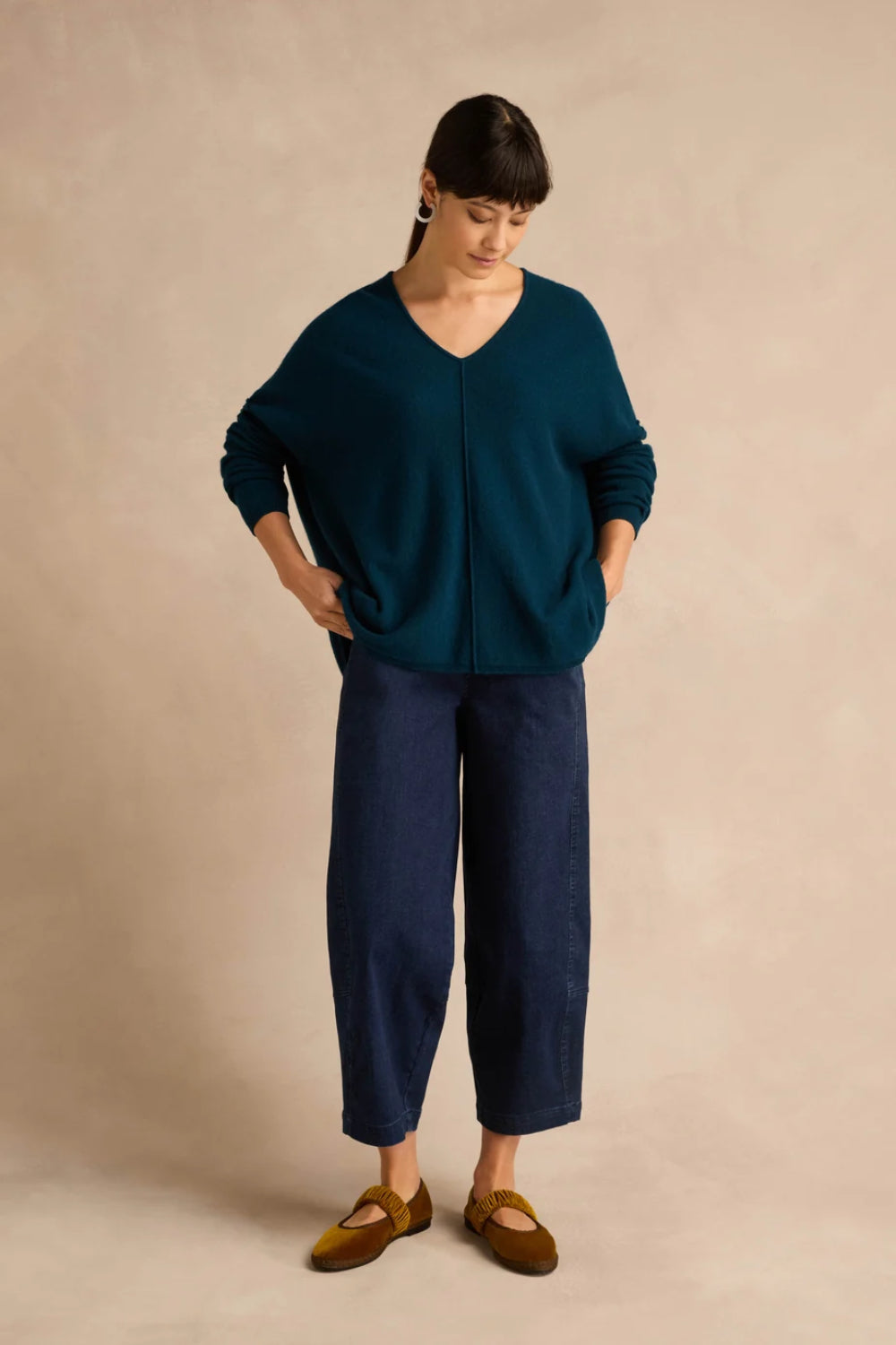 Straight Leg Stretch Denim Trousers