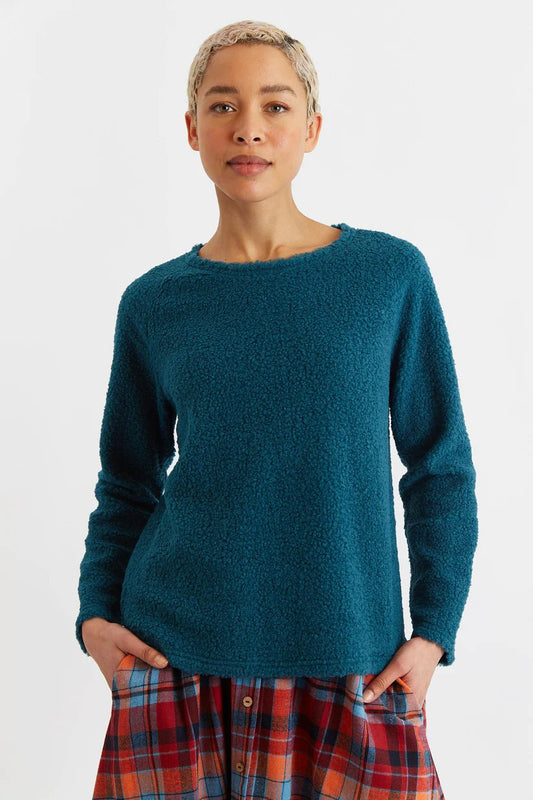 Louche Blanka Borg Sweatshirt Teal Blue