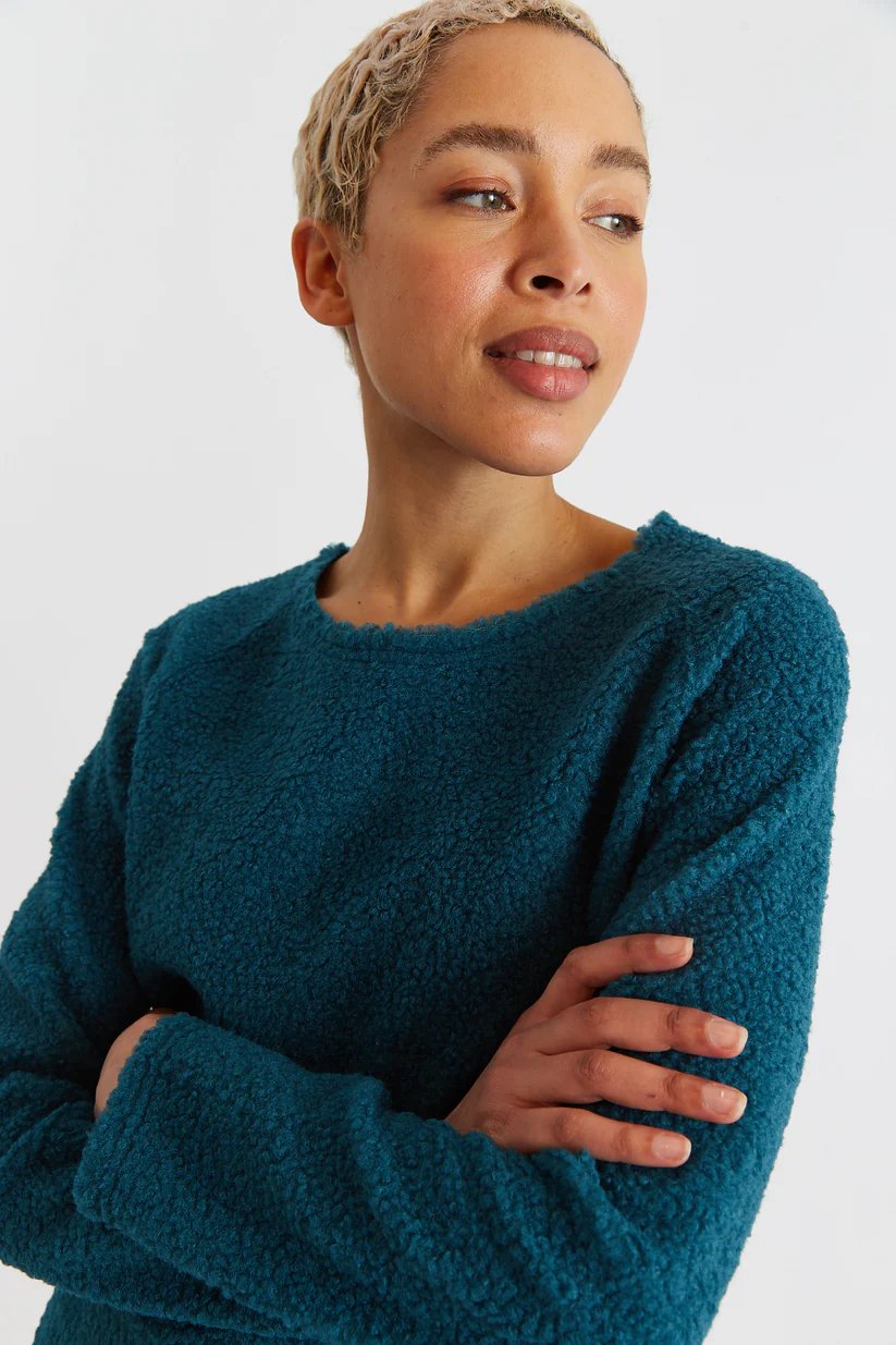 Louche Blanka Borg Sweatshirt Teal Blue