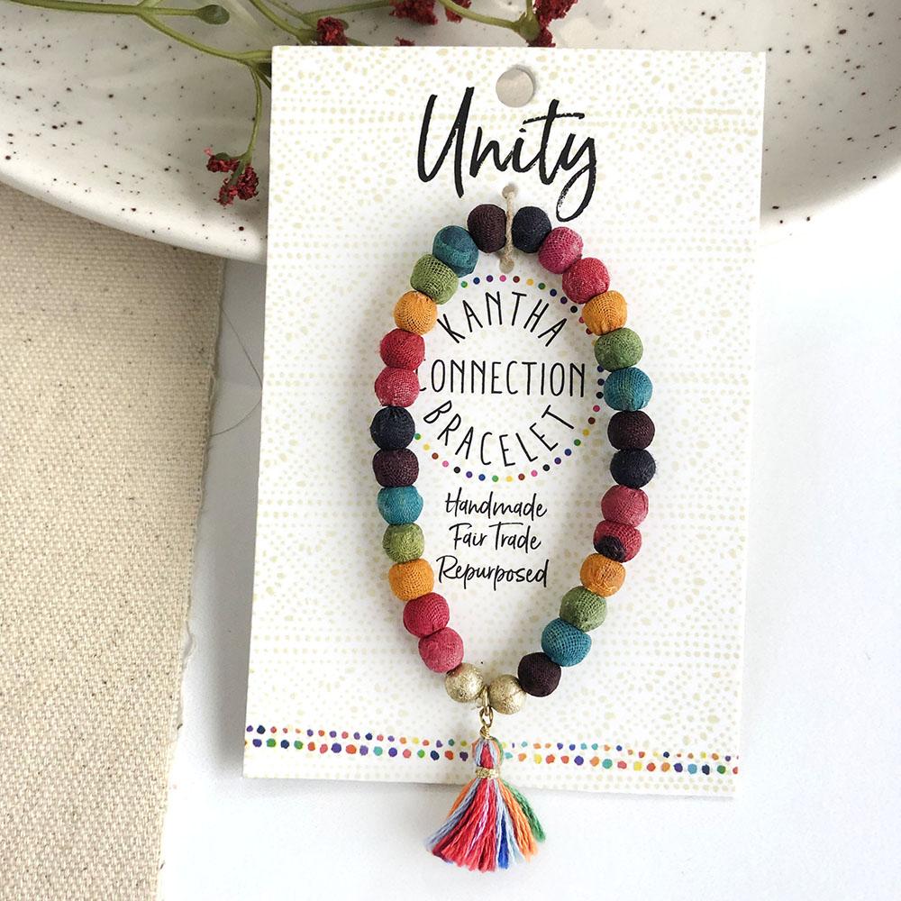 Just Trade Kantha Bracelet Unity Rainbow