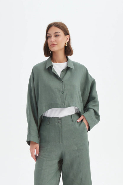 Wide Crop Overshirt