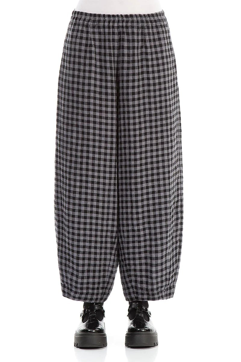 Grizas Woven Linen Plaid 73784 Trousers Purple Purple