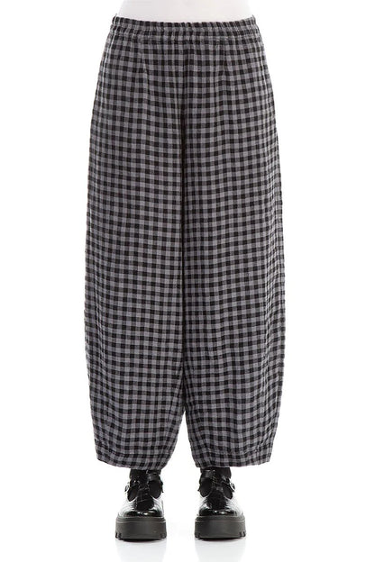 Grizas Woven Linen Plaid 73784 Trousers Purple Purple