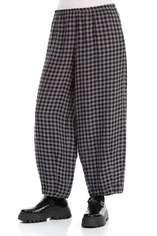 Grizas Woven Linen Plaid 73784 Trousers Purple Purple