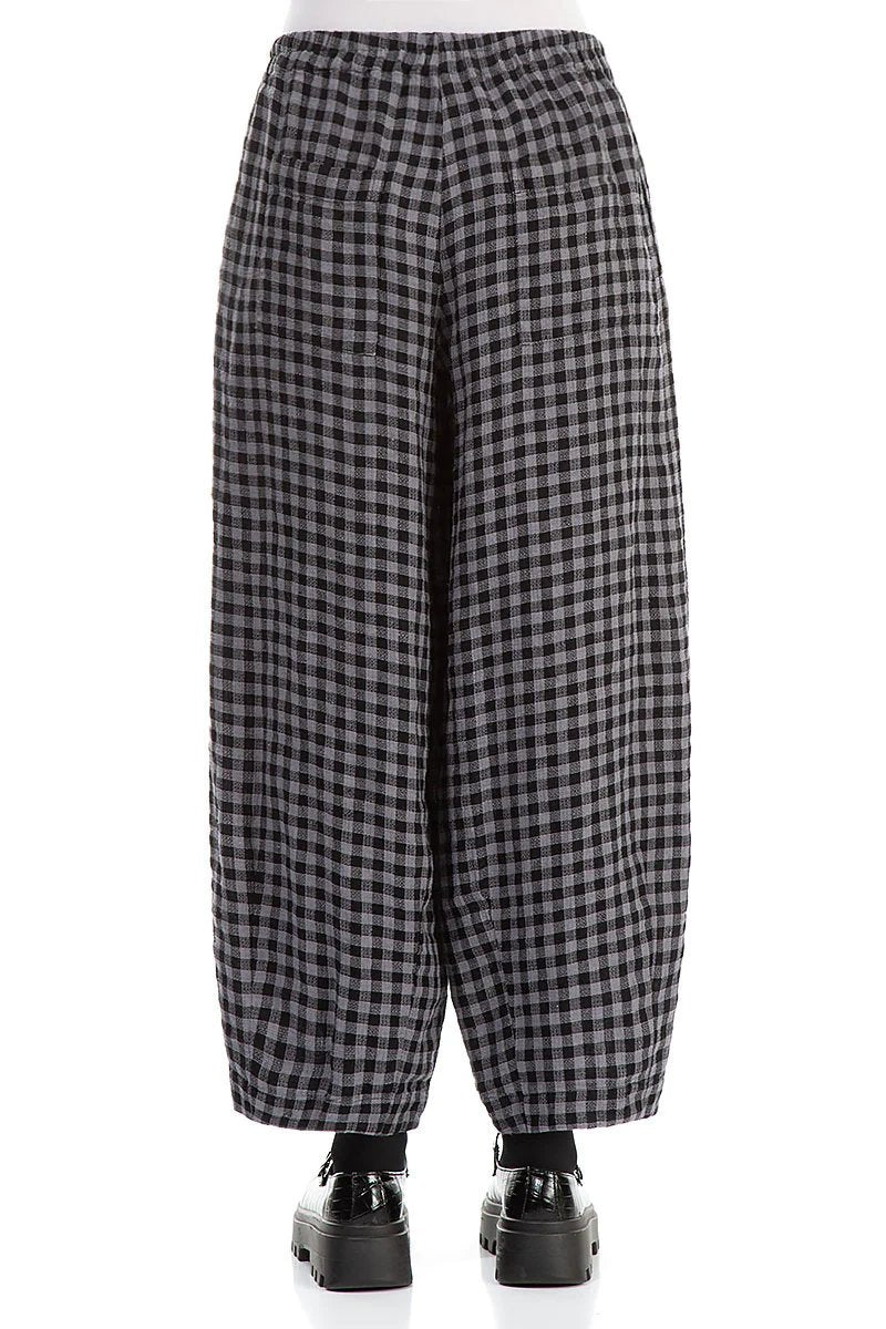 Grizas Woven Linen Plaid 73784 Trousers Purple Purple