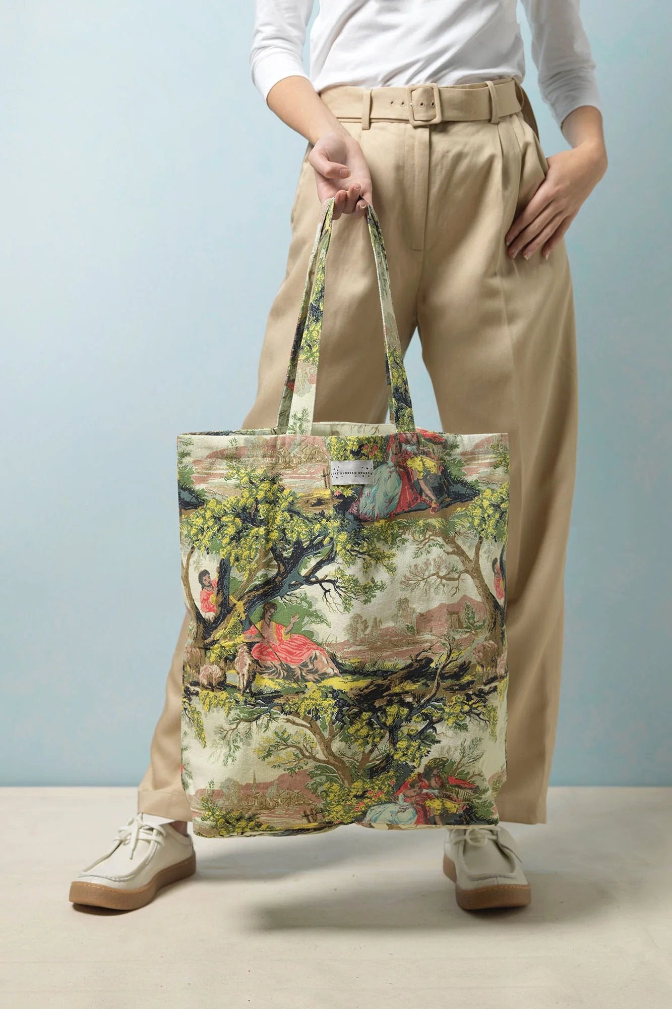 One Hundred Stars Country Toile Canvas Bag Natural