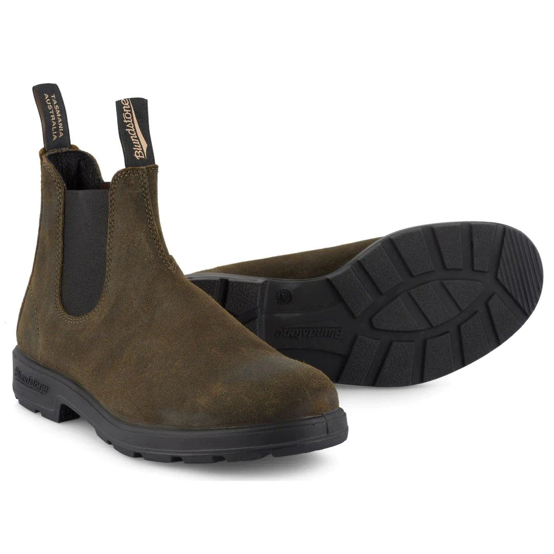 Blundstone 1615 Dark Olive Waxed Suede Boots 