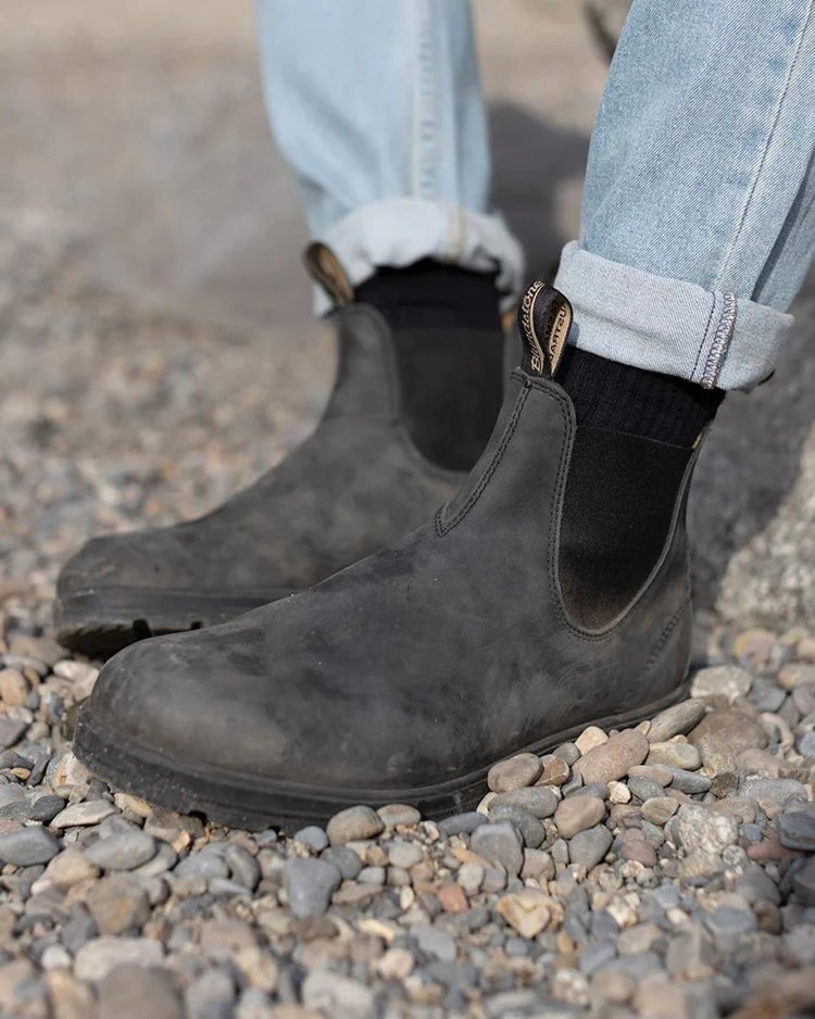 Blundstone 587 Rustic Black Leather Boots Black