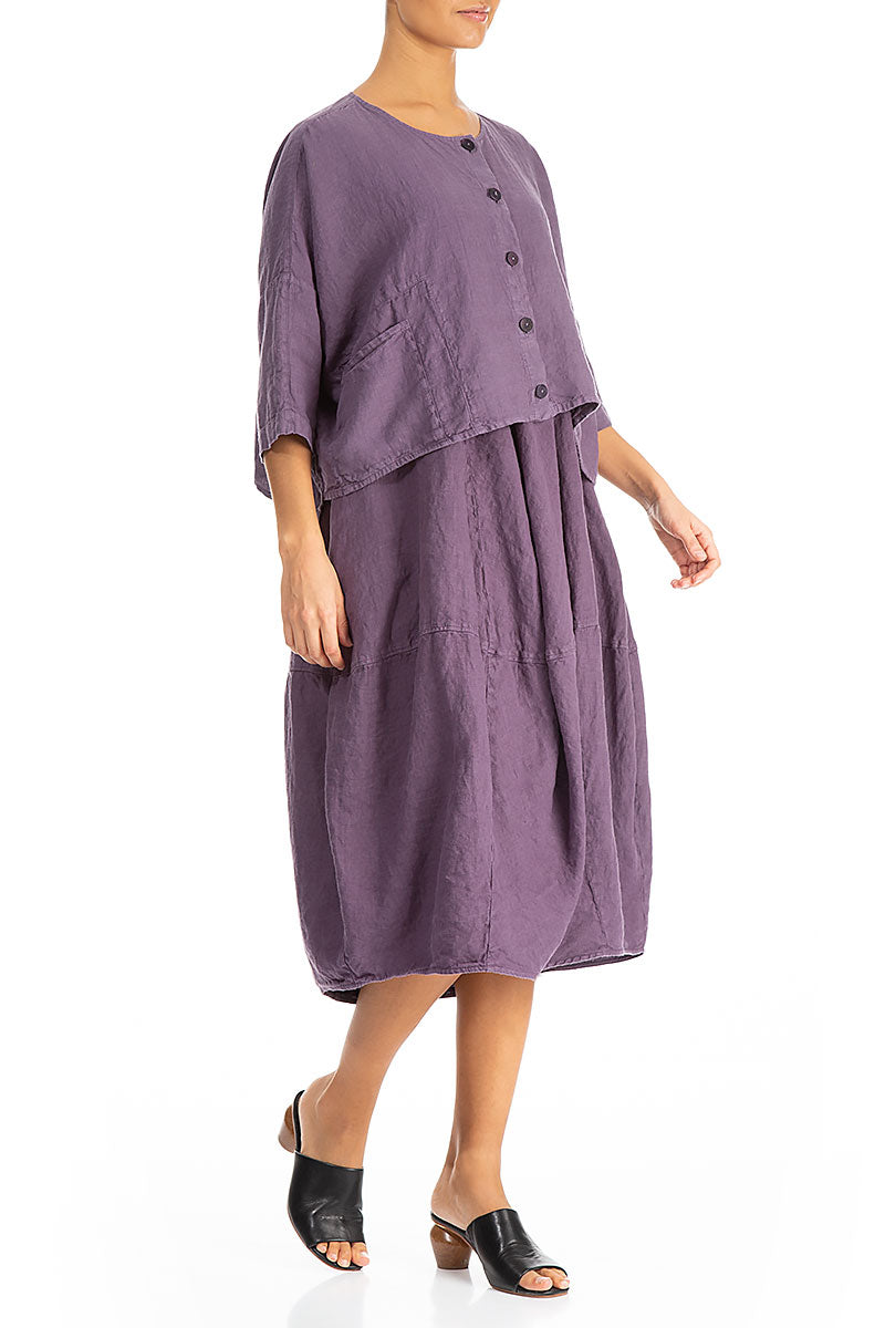 Grizas Boxy Linen 71170 Jacket Amethyst